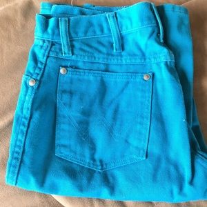 Vintage turquoise wranglers size 9 x 36